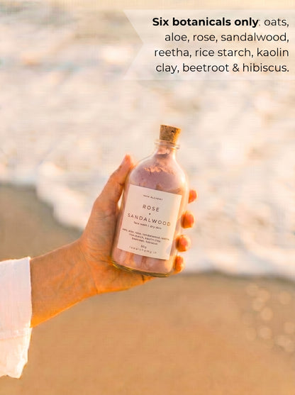 Rose + Sandalwood Powder Face Wash — Soap-Free, No Tightness, For Dry Skin (50g)