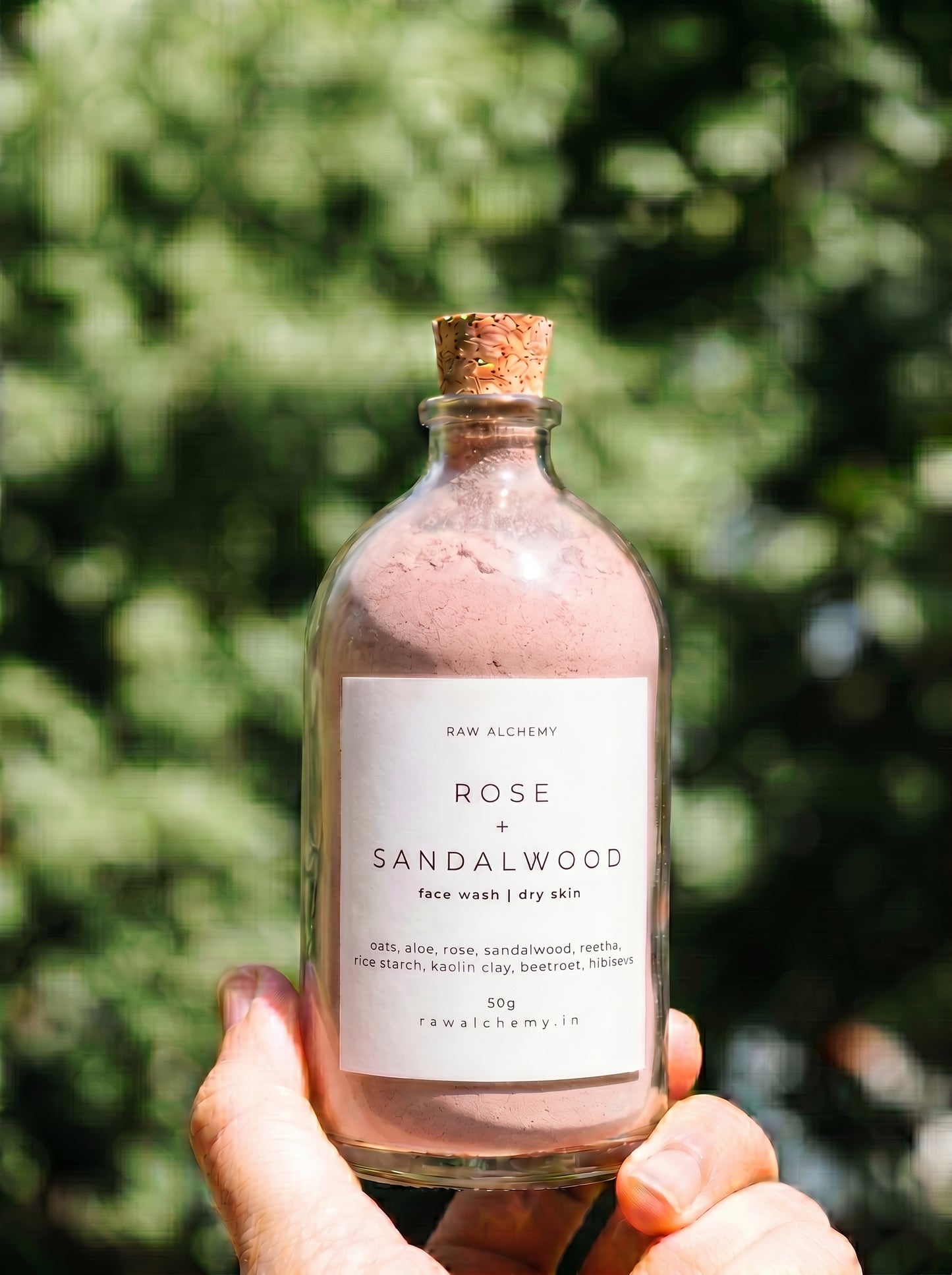 Rose + Sandalwood Powder Face Wash — Soap-Free, No Tightness, For Dry Skin (50g)