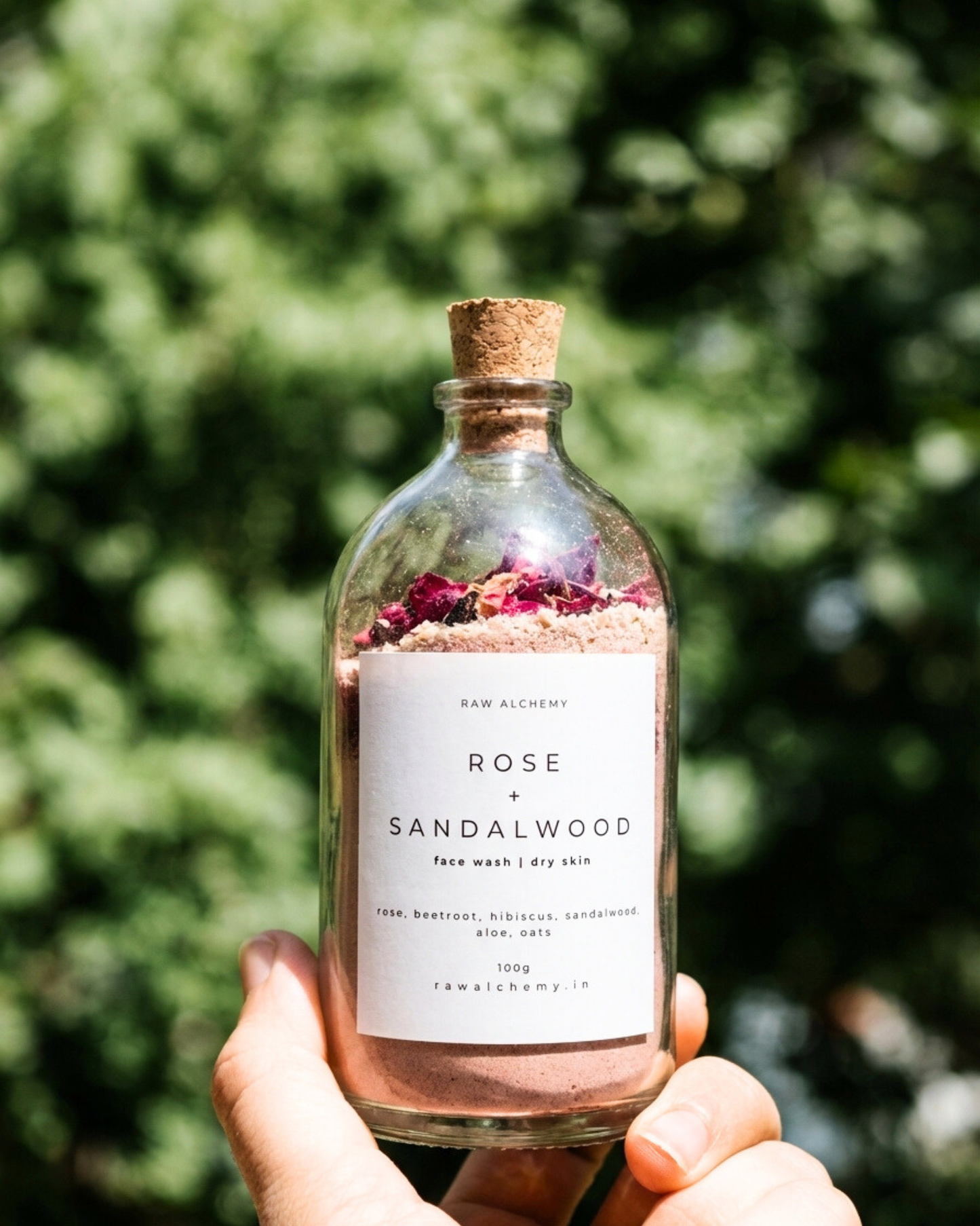 Rose + Sandalwood Powder Face Wash (Dry Skin) — Soap Free Cleanser | 100g