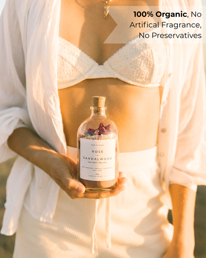Rose + Sandalwood Powder Face Wash (Dry Skin) — Soap Free Cleanser | 100g