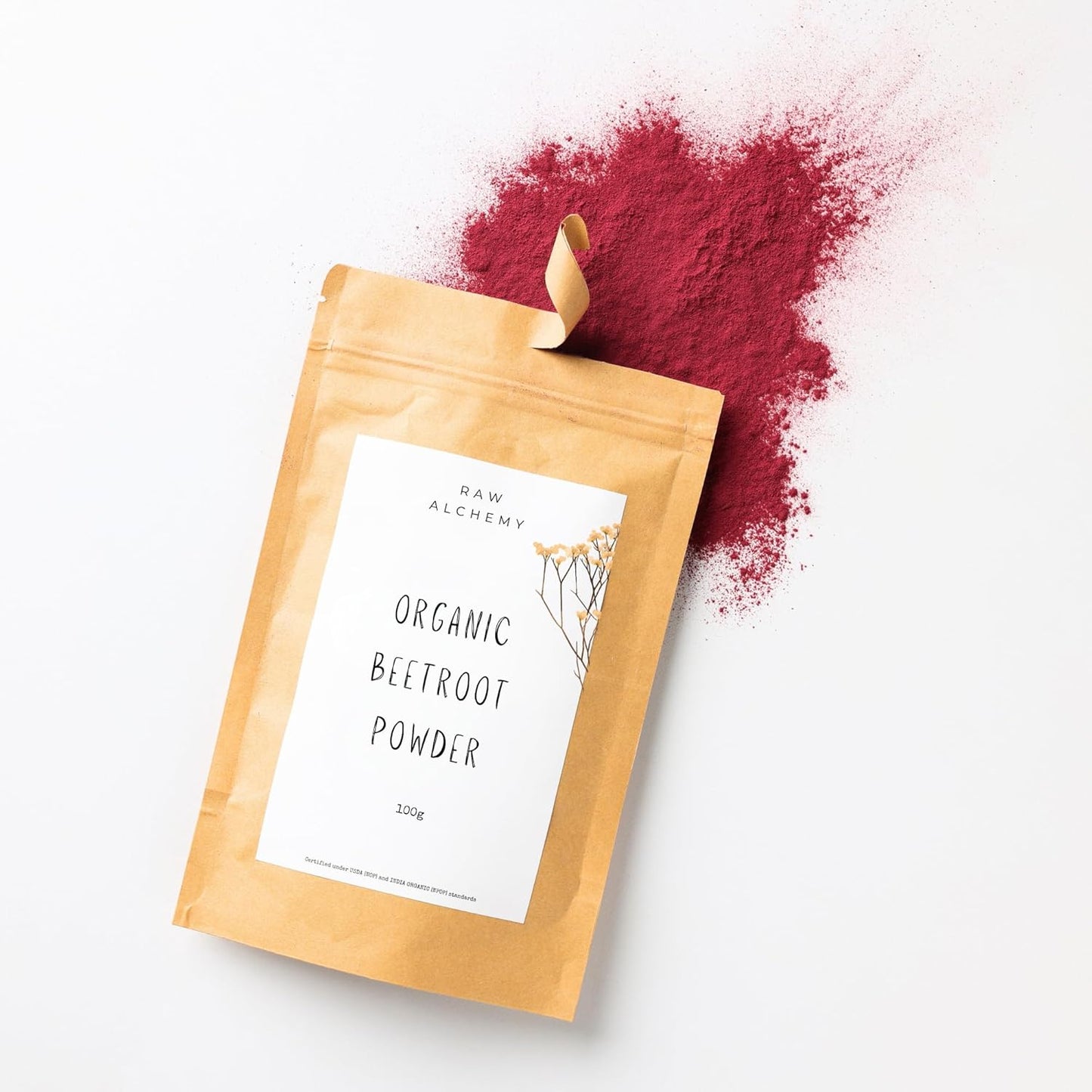 Raw Alchemy 100% Organic Beetroot Powder 100 g – Natural Powder for Glowing Skin & Healthy Hair