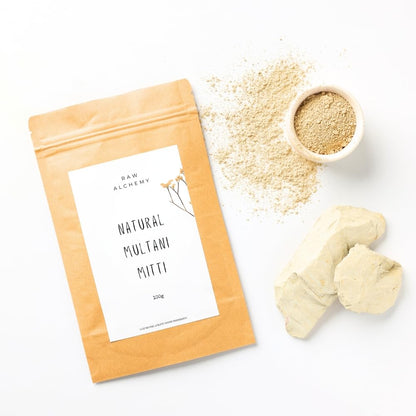 Raw Alchemy 100% Natural Multani Mitti Powder 250 g (Fuller’s Earth) – Deep-Cleansing Clay for Oily Skin, Blackheads & Tan
