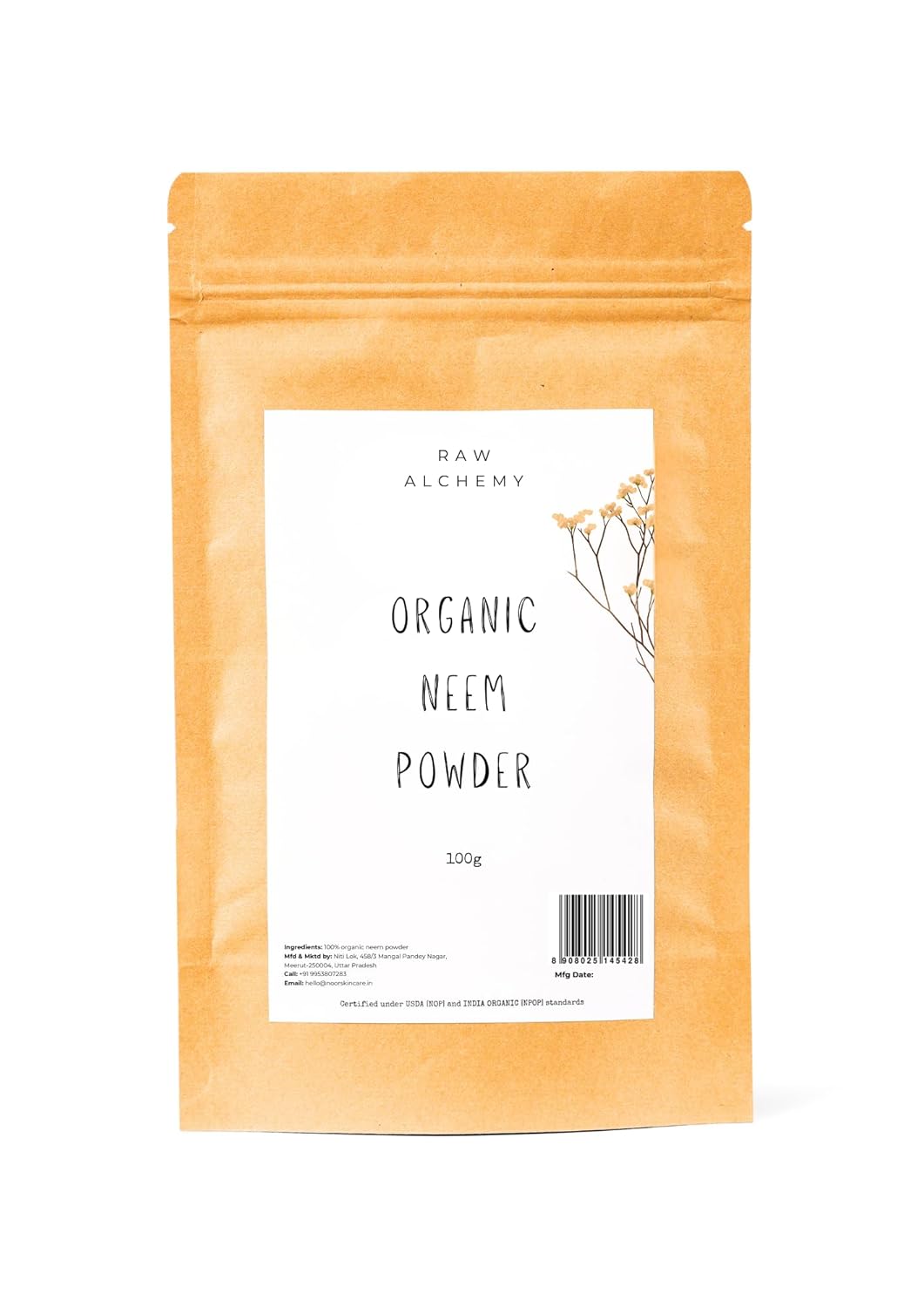 Raw Alchemy Organic Neem Leaf Powder (100g) — product gallery image 2 of 5