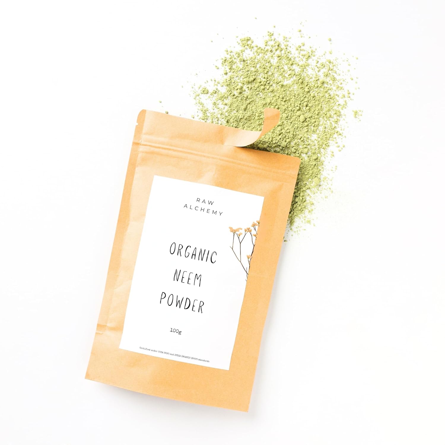 Raw Alchemy Organic Neem Leaf Powder (100g) — product gallery image 4 of 5