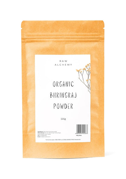 Raw Alchemy Organic Bhringraj Powder 100 g – Ayurvedic Hair Growth & Grey Delay Herb
