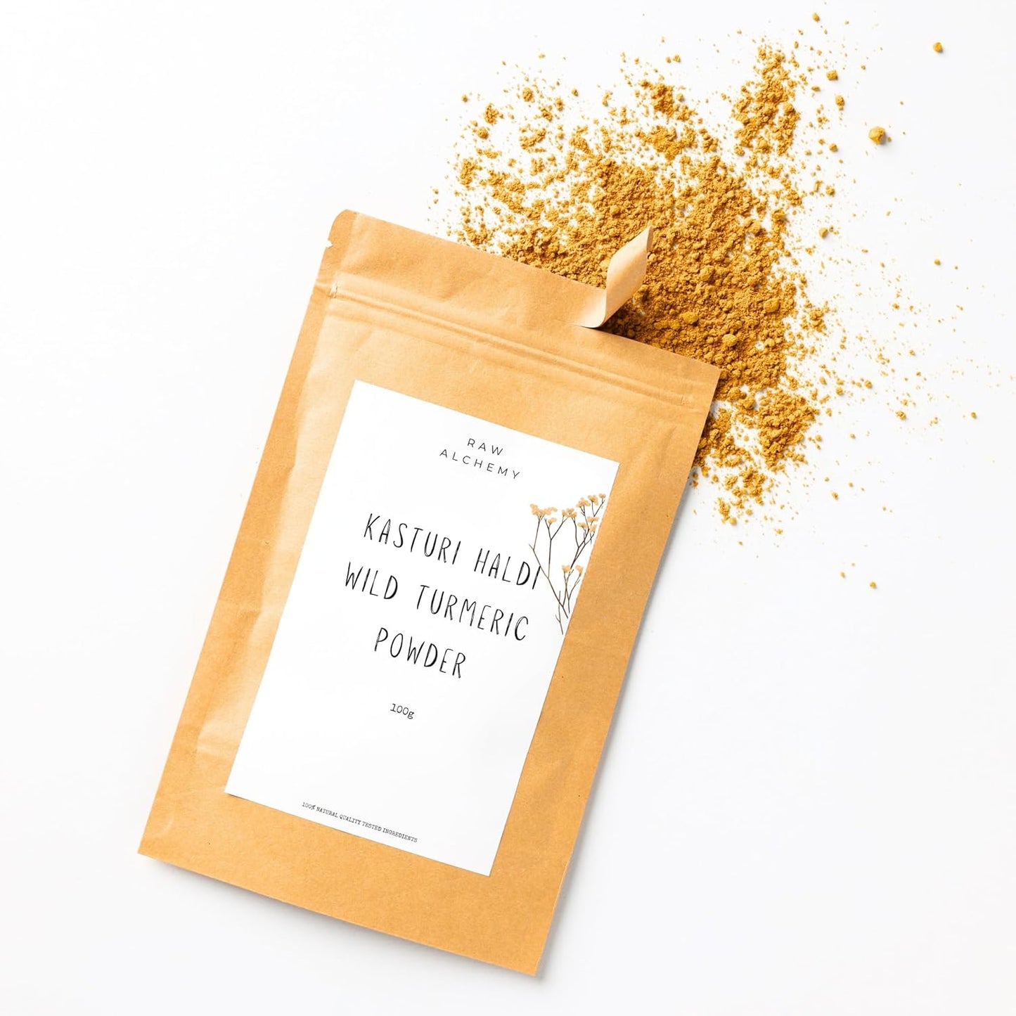 Raw Alchemy Kasturi Haldi (Wild Turmeric) Powder 100 g – Ayurvedic Bridal Glow & Facial Hair Control