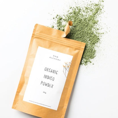 Raw Alchemy Organic Indigo Powder 100 g – Natural Black Hair Dye (No PPD/Ammonia)