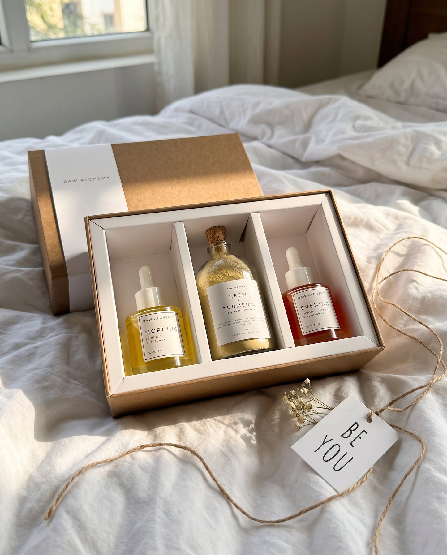 Raw Alchemy Rakhi Gift Box — Face Wash + Morning & Evening Face Oils
