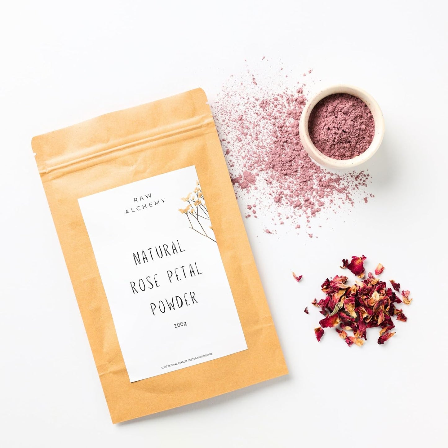 Raw Alchemy Rose Petal Powder 100 g – Natural Skin Toner & Cooling Face Pack